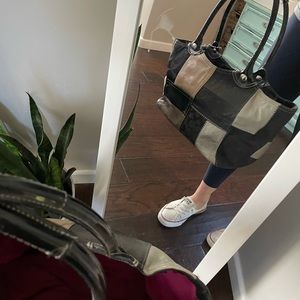 Coach Purse- Grey & Black patchwork